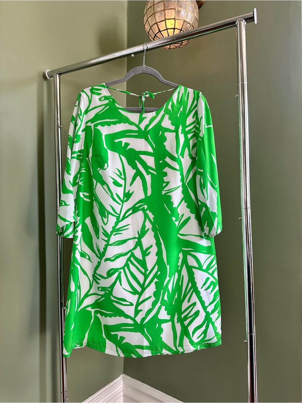 Lilly Pulitzer for Target Green and White Tropical-Print Mini Dress